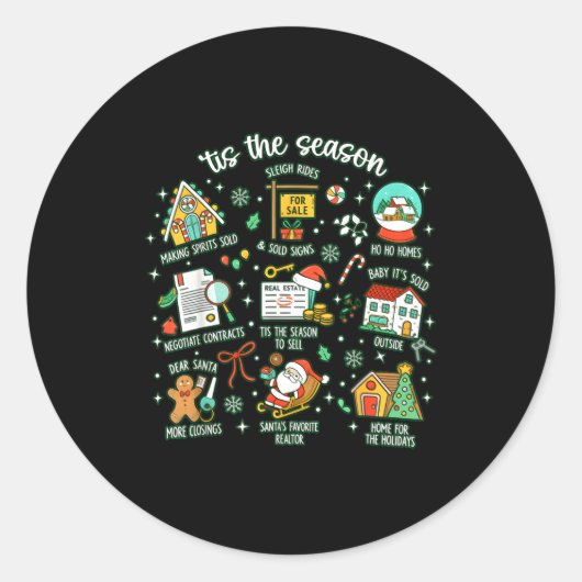 Realtor Christmas Realtor Christmas Real Estate Ch ラウンドシール (正面)