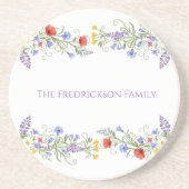 Realtor Client Gift - Floral Family Coaster コースター (正面)