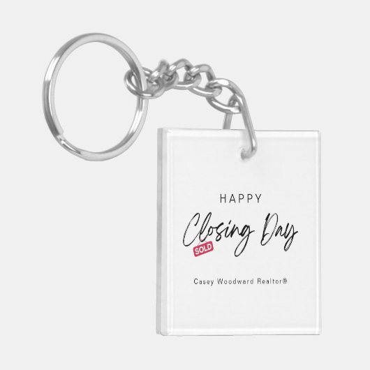 Realtor Closing Day | ミニマリスト新築オーナー キーホルダー (正面左)