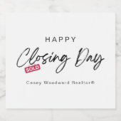 Realtor Closing Day | New Homeowner Minimalist  スパークリングワインラベル (シングルラベル)