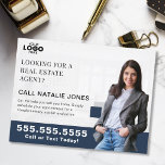 Realtor Farming Mailer Real Estate Marketing Logo ポストカード<br><div class="desc">Strengthen your presence in the community with this customizable real estate postcard, perfect for connecting with potential home sellers and showcasing your expertise. Featuring space to upload your logo and include a professional photo, this sleek design adds a personal and polished touch to your marketing strategy. Ideal for real estate...</div>