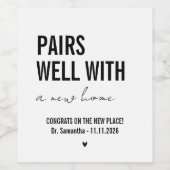 Realtor Gift to Clients New Home Gifts ワインラベル (シングルラベル)