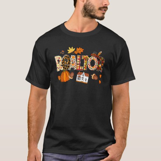 Realtor Leopard Pilgrim Hat Fall Thanksgiving Tシャツ (正面)