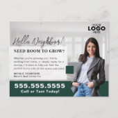 Realtor Marketing Logo Real Estate Farming Mailer ポストカード (正面)