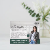 Realtor Marketing Logo Real Estate Farming Mailer ポストカード (スタンド正面)