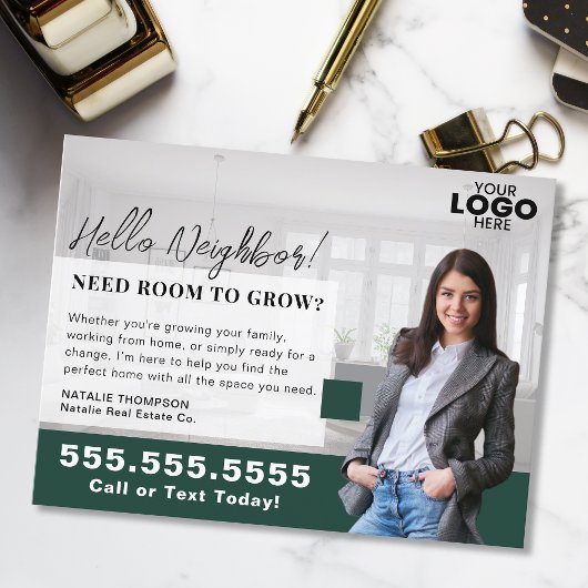 Realtor Marketing Logo Real Estate Farming Mailer ポストカード