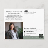 Realtor Marketing Logo Real Estate Farming Mailer ポストカード (裏面)