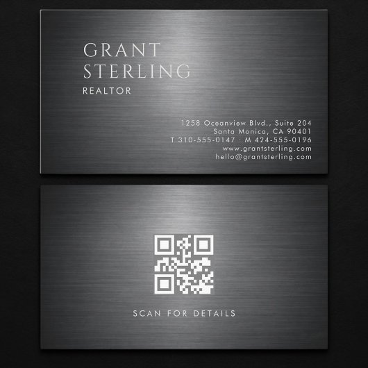 Realtor Metallic QR Code 名刺