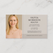 Realtor Neutral Taupe Photo 名刺 (正面)