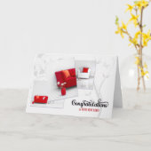 Realtor New Home Congratulations in Modern Red カード (黄色い花)