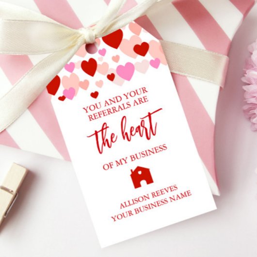Realtor Pop By Marketing Valentine's Day Referral ギフトタグ
