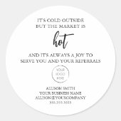 Realtor Pop By Marketing w/ Logo for Hot Chocolate ラウンドシール (正面)