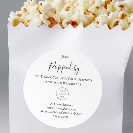 Realtor Pop By Popcorn Label, with Logo ラウンドシール