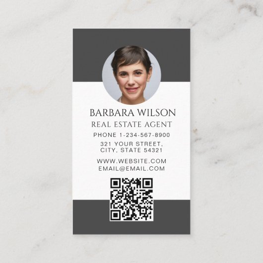 Realtor Real Estate Agent Add Professional Photo 名刺 (裏面)