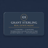 Realtor Real Estate Agent Navy Blue Professional 名刺