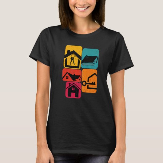 Realtor Real Estate House Retro Tシャツ (正面)