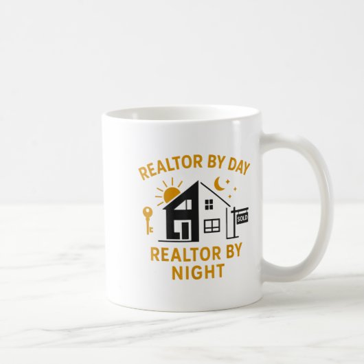 Realtor Realtor By Day Realtor By Night コーヒーマグカップ (右)