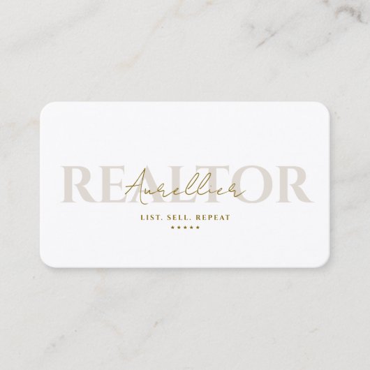 Realtor Sand Real Estate Agent Mortgage Broker 名刺 (正面)