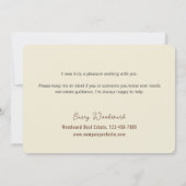 Realtor to Clients | Minimalist Script Thank You  カード (裏面)