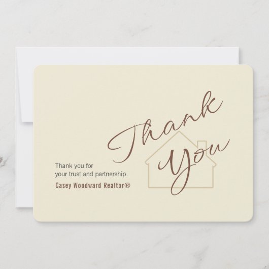Realtor to Clients | Minimalist Script Thank You  カード (正面)