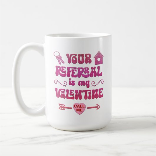 Realtor Valentine, Personalized Real Estate Gift コーヒーマグカップ (左)