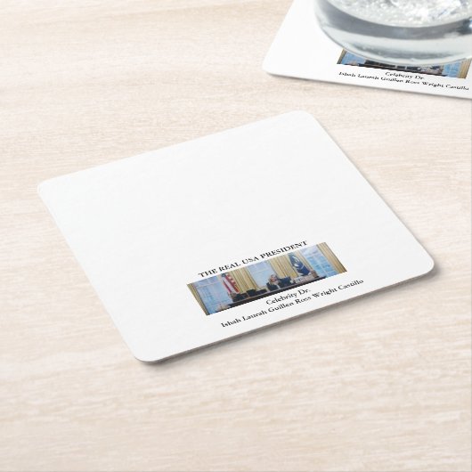 #REALUSAPRESIDENT #CELEBRITY #DR #ISHAHLAURAH スクエアペーパーコースター (アングル)