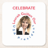 #REALUSAPRESIDENTLAURAHGUILLEN スクエアペーパーコースター (正面)