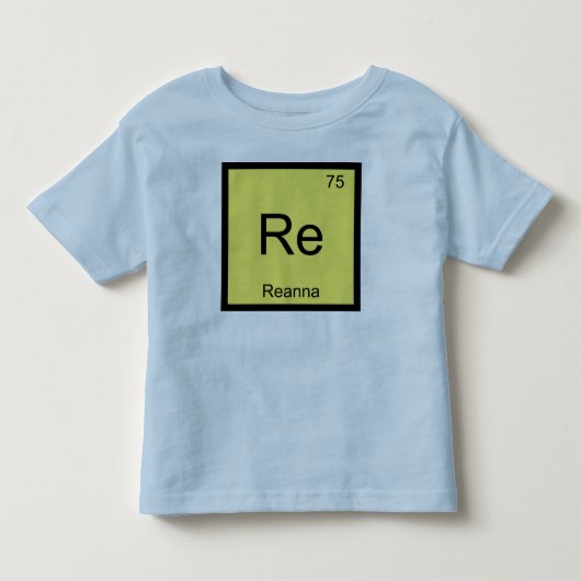 Reanna 名前 化学元素 周期表 トドラーTシャツ (正面)