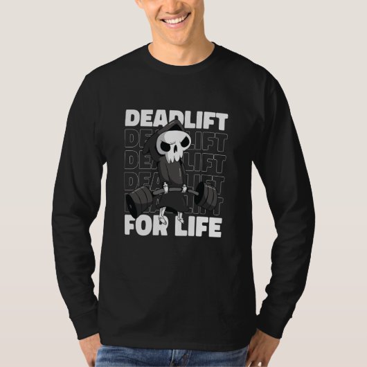 Reaper Deadlift Gym Motivation and Dark Humor Tシャツ (正面)