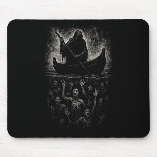 Reaper Horror Goth Charon Hades Underworld Mytholo マウスパッド (正面)