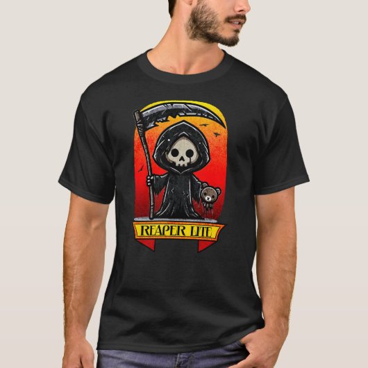 Reaper Lite ハロウィンTシャツ – かわいい死神 Tシャツ (正面)