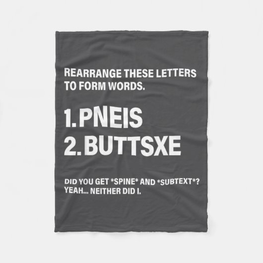 Rearrange These Letters To Form Words  フリースブランケット (正面)