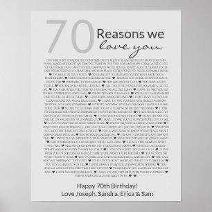 Reasons we love about you 70, 60, 50, poster ポスター