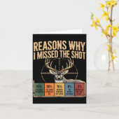 Reasons Why I Missed The Shot Funny Deer Hunting E カード (黄色い花)