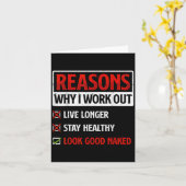 Reasons Why I Work Out Fitness Workout Gym Motivat カード (黄色い花)