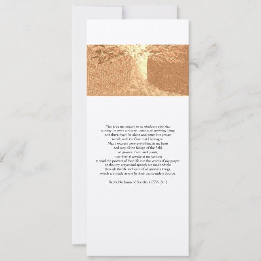 Reb Nachmanの祈りの言葉4インチx 9.25インチカード(封筒つき) 招待状 (正面)
