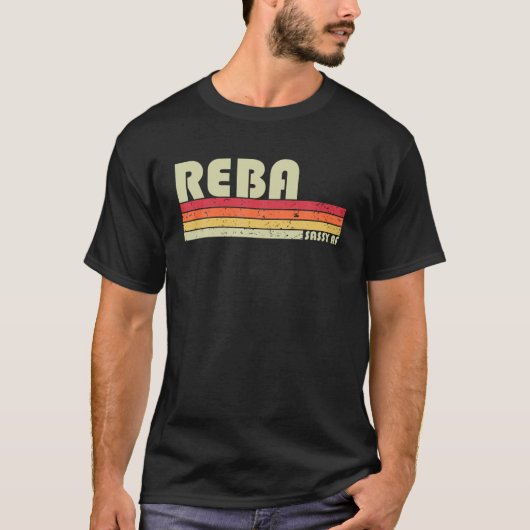 REBAギフト名パーソナライズされたレトロヴィンテージ80s 90s Tシャツ (正面)