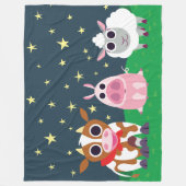 Reba、およびLulu夜に用心深い フリースブランケット (正面)