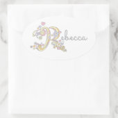RebeccaまたはRラベルで始まる名前 楕円形シール (バッグ)