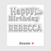 Rebecca Happy Birthday silver Aufkleber Sticker シール (シート)