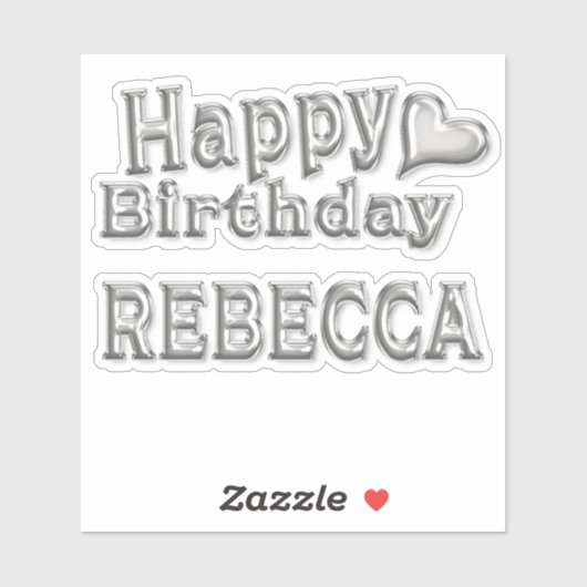 Rebecca Happy Birthday silver Aufkleber Sticker シール (シート)
