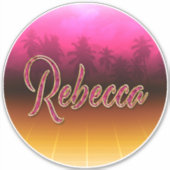 Rebecca Vorname Name golden pink Aufkleber Sticker シール (正面)