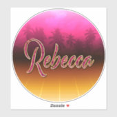 Rebecca Vorname Name golden pink Aufkleber Sticker シール (シート)