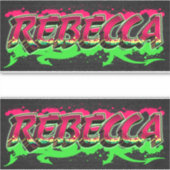 Rebecca Vorname Name Graffiti Aufkleber Sticker シール (正面)