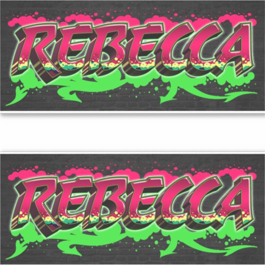 Rebecca Vorname Name Graffiti Aufkleber Sticker シール (正面)
