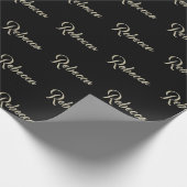 Rebecca white gold Handwriting Geschenkpapier ラッピングペーパー (角)