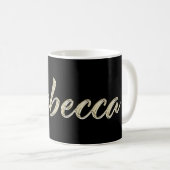 Rebecca white gold Handwriting Tasse Kaffeetasse コーヒーマグカップ (正面右)