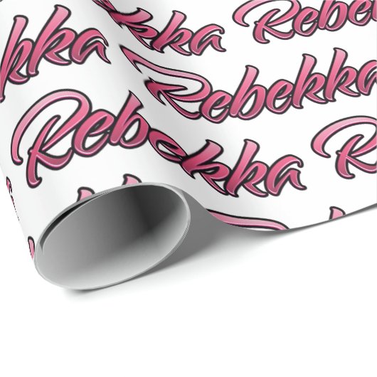 Rebekka faded pink personalisiertes Geschenkpapier ラッピングペーパー (ロールコーナー)