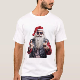 Rebel Claus – Biker Santa Christmas Vibes Tシャツ