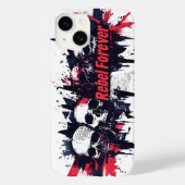 "Rebel Forever" - Edgyスカルグラフィックデザイン Case-Mate iPhoneケース (裏面)
